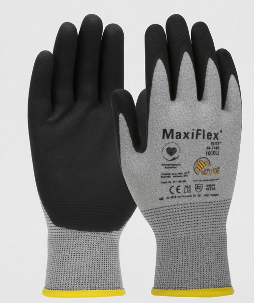 GUANTE PIP MAXIFLEX ELITE DE NYLON CRECUBRIMIETO NITRILO ESPUMADO GRISNEGRO TM  image number null