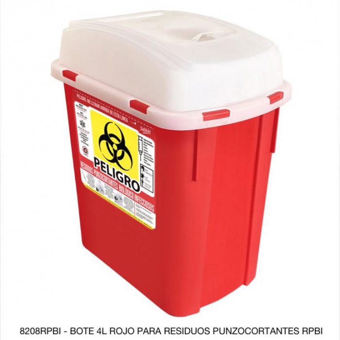 CONTENEDOR SABLON 8208RPBI 4L RESIDUOS PUNZOCORTANTES ROJO  image number null