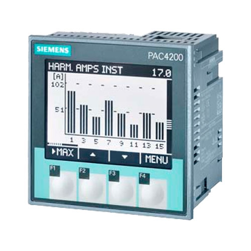 APARATO DE MEDIDA SIEMENS 7KM4212-0BA00-3AA0 LCD L-L: 690 V L-N: 400 V 5 A 3 FASES MODBUS TCP OPCIONAL MODBUS RTU / PROFINET/PROFIBUS/DI/DO ENERGIA APARENTE / ACTIVA / REACTIVA /COS PHI ARMONICOS: 3.&ordm;-31.&ordm; THD CLASE 02 SEGUN IEC61557-12 O BIEN CLASE 02S SEGUN IEC62053-22 FUENTE DE ALIMENTACION UNIVERSAL AC/DC BORNE DE TORNILLO  image number null