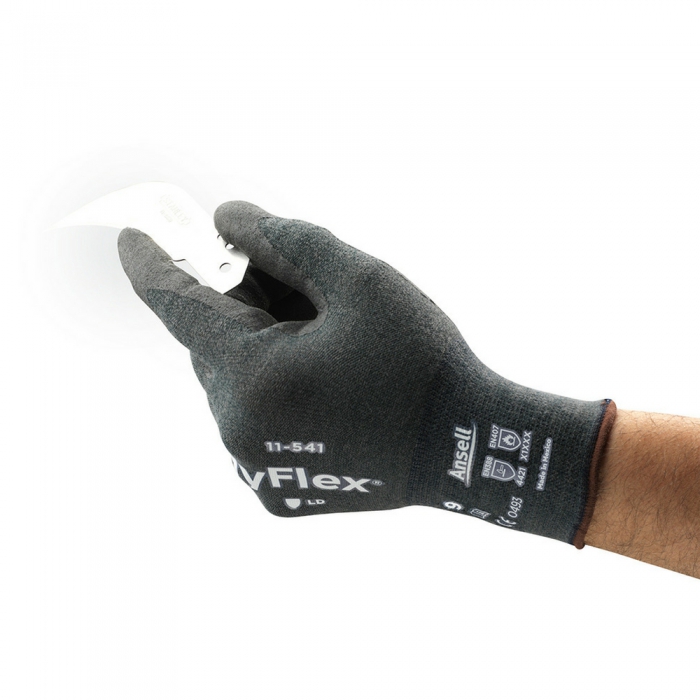 Guante Ansell Hyflex Hilo Intercept CRecubrimiento en Palma de Nitrilo Gris Cal 18 T9  image number null