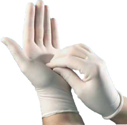 GUANTE SAFETY ZONE GRDR P/MANEJO DE ALIMENTOS DE LATEX BLANCO CON POLVO T-L  image number null
