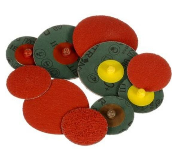 3M Cubitron II Dischi In Fibra Roloc TR 987C (50 Pezzi) - Grana 3, Per Lavorazione Metalli Pesanti, Colore Arancione