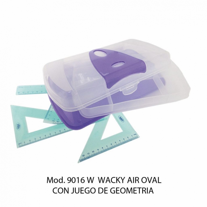 ESTUCHE SABLON 9016W ESCOLAR WACKY AIR OVAL CJGO GEO ROSA  AZUL  VERDE  ROJO  HUMO  image number null