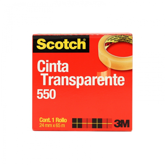 CINTA SCOTH TRANSPARENTE 550 EN CAJA ROJA 24MMX65M  image number null