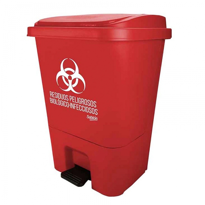BOTE SABLON 8519RJ DE PLASTICO ROJO PARA RESIDUOS PELIGROSOS CAPACIDAD DE 17 L  image number null