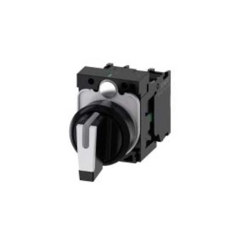 SELECTOR ILUMINABLE SIEMENS 3SU11002BM601NA0 DE PLASTICOMETAL NEGRO DE 22 MM  image number null