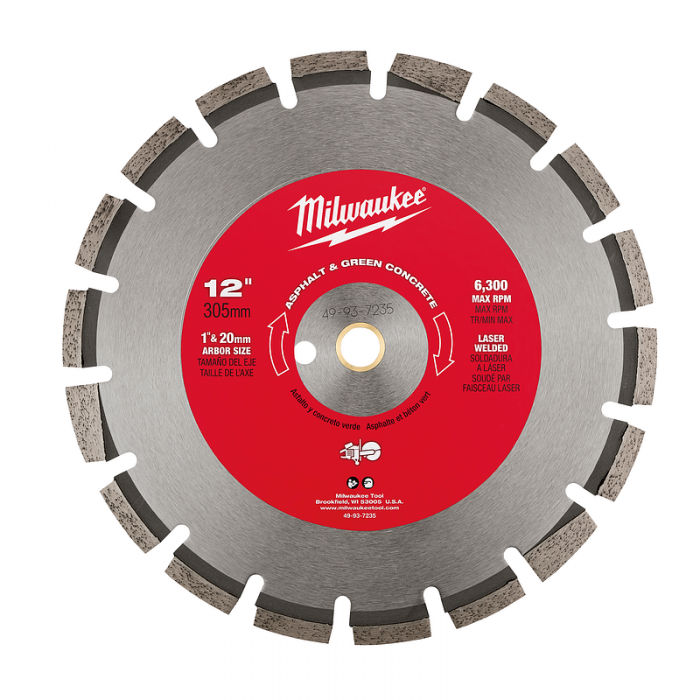 DISCO MILWAUKEE 49937235 SEGMENTADO DE 12IN PARA ASFALTO Y CONCRETO VERDE  image number null