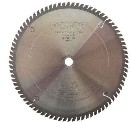 Disco Tenazit 179 PSierra Circular de Acero C80 Dientes de Carburo 6000 Rpm de 10 In 80 Dientes Tcg #  image number null