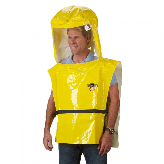 CAPUCHA LAKELAND CHEMMAX 4 ESTILO LARGO COSTURA TERMOSELLADA VISOR DE PVC DE 20 ML CINTAS CVELCRO DE 18 IN UNITALLA  image number null