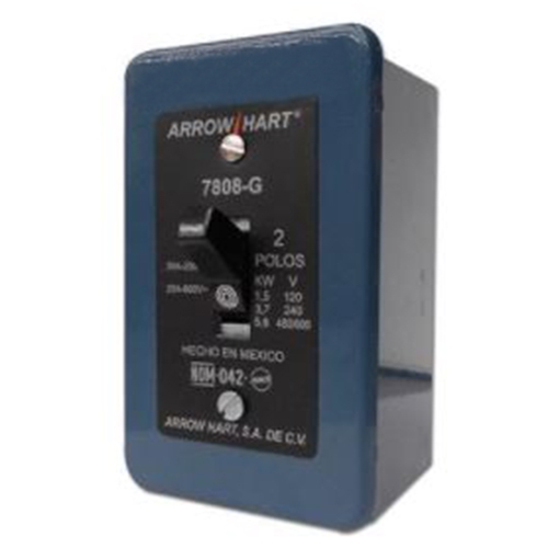 CONTACTOR MANUAL ARROW HART 7808G 30 A/250 V 2P-1T C/CAJA  image number null