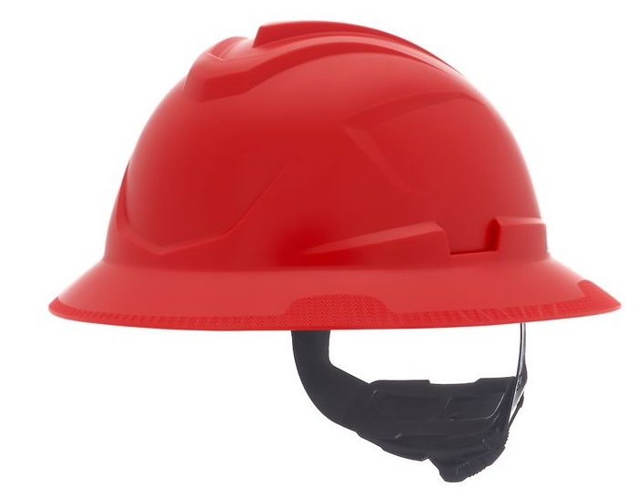 Casco Msa VGard C1 de Polietileno de Alta Densidad Rojo de Ala Completa No Ventilado Suspension de 4 Puntos CAjuste FasTrac Iii  image number null