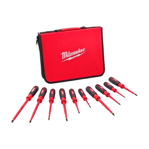 JUEGO DE DESARMADORES AISLADOS MILWAUKEE 48222210 DE 1000V 10 PZAS  image number null