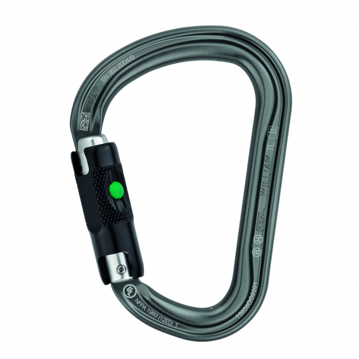 MOSQUETON PETZL WILLIAM DE ALUMINIO GRIS SEGURO BALL LOCK  image number null