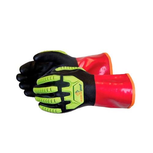 GUANTE SUPERIOR GLOVE CHEMSTOP DE PVCFORRO KEVLAR RECUBRIMIENTO DE NITRILO Y TPR EN DORSO NEGROROJO T7  image number null