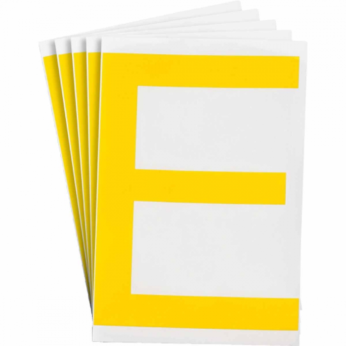 ETIQUETA BRADY LETRA E DE VINYL AISLANTE 6 X 8 IN PAQUETE C20 PZAS  image number null