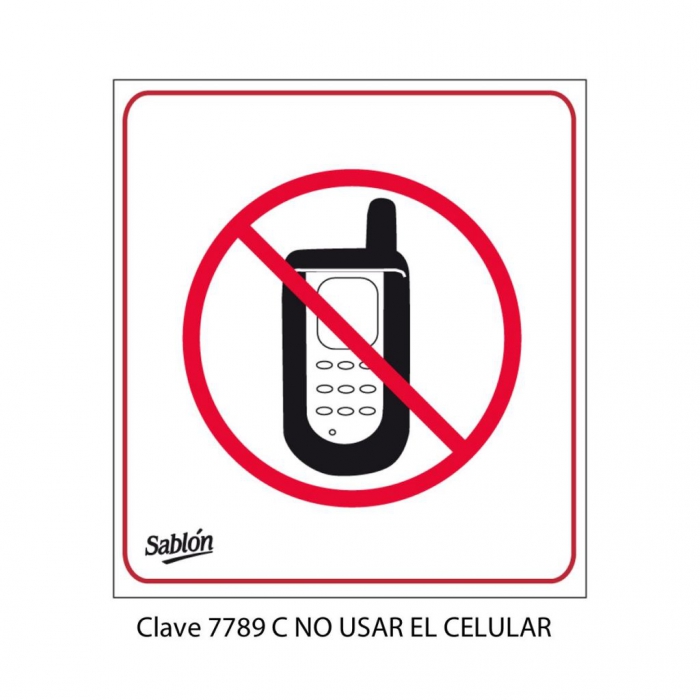 SENAL SABLON 7989C VINIL 13X15 NO CELULAR BLANCO IMPRESO ROJO  NEGRO  image number null