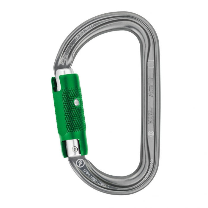 Mosqueton Petzl Amft D de Aluminio Gris Asimetrico Sistema de Bloqueo PinLock  image number null