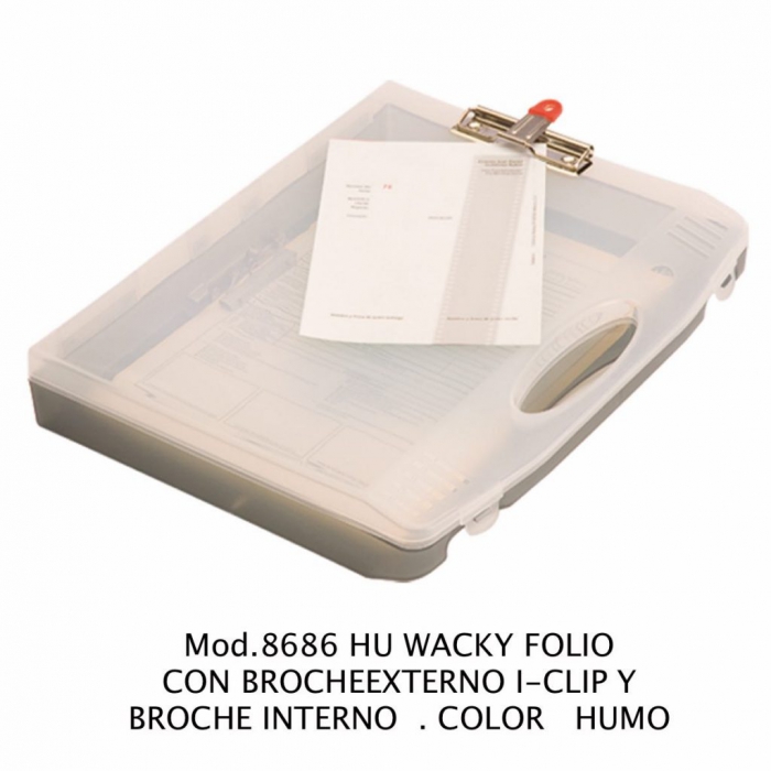 PORTAFOLIO SABLON 8686HU BROCHE ICLIPBROCHE INTERN TRANSPARENTE  HUMO  image number null