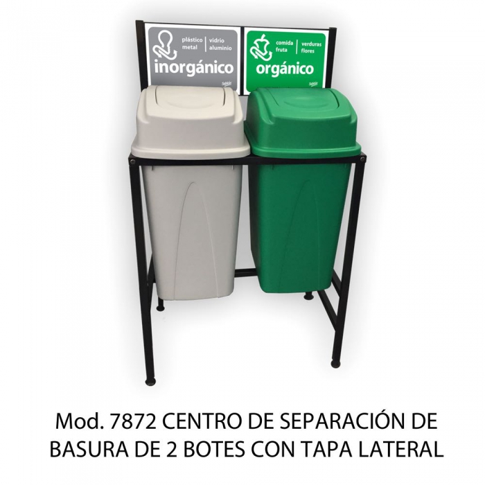 CENTRO SABLON 7872 SEPARACION BASURA 2X80L BAL LAT GRIS  VERDE  image number null