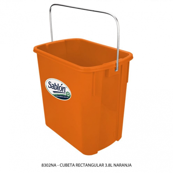 CUBETA SABLON 8302NA RECTANGULAR 3.8L NARANJA  image number null
