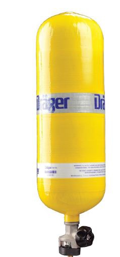 CILINDRO DE AIRE RESPIRABLE DRAGER DE FIBRA DE CARBONO CVALVULA DE 30 MIN DE 2216 PSI  image number null