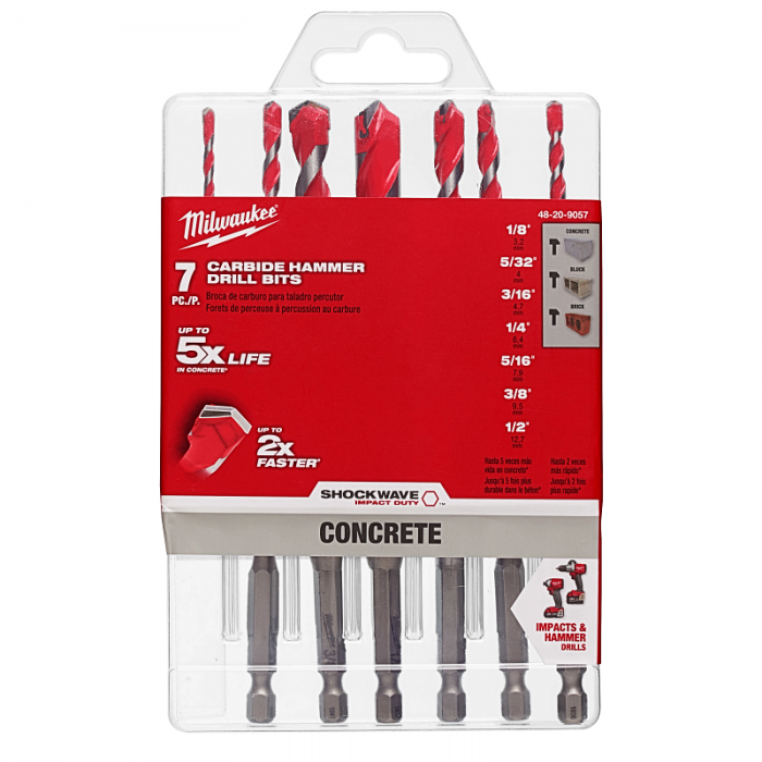 JUEGO MILWAUKEE 48209057 DE 7 PIEZAS BROCAS CON PUNTA DE CARBURO  image number null
