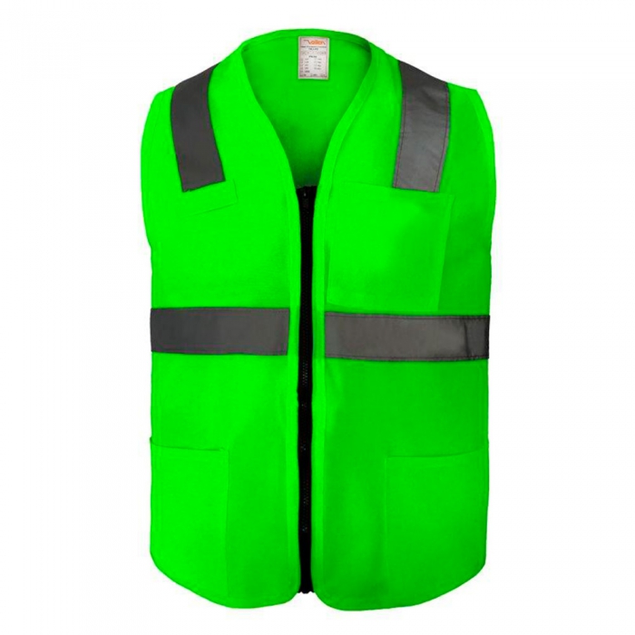 Chaleco Vallen HiVis Tipo Brigadista Verde CCinta Reflejante C 3 Bolsas Al Frente TL  image number null