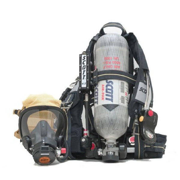 ENSAMBLE Y ARNES PORTADOR DE SCBA SCOTT DE 30 MIN. 2216 PSI CPIEZA FACIAL Y CAJA NEGRA  image number null