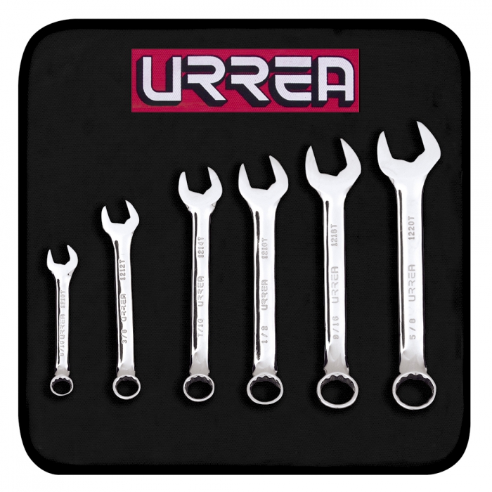 JUEGO URREA 1200T6 DE 6IN LLAVES COMBINADAS CORTAS EN PULGADAS  image number null