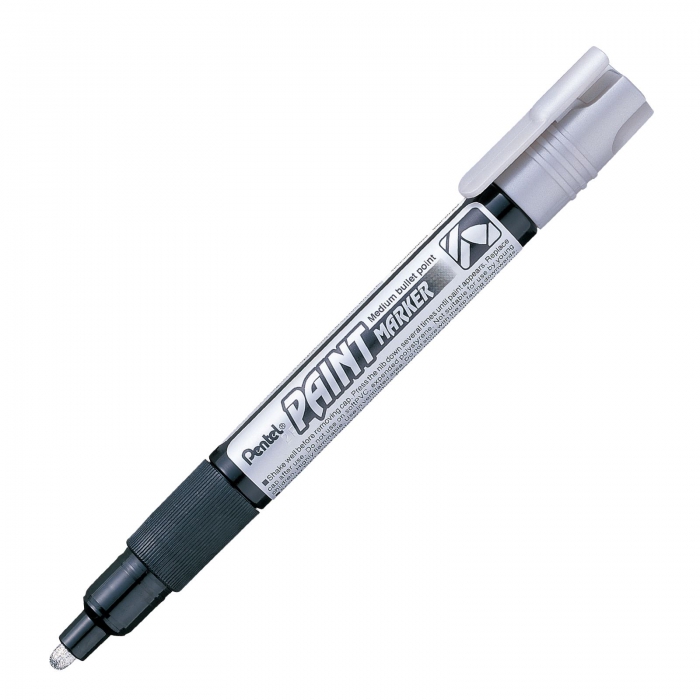 MARCADOR PENTEL MMP20Z INDUSTRIAL PUNTA GRUESA TINTA PLATA  image number null
