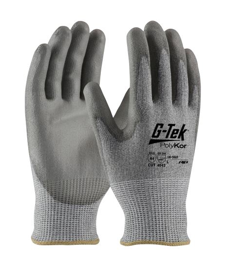 Guante Pip GTek de Fibra Polykor CRecubrimiento en Palma de Poliuretano Gris TXs  image number null
