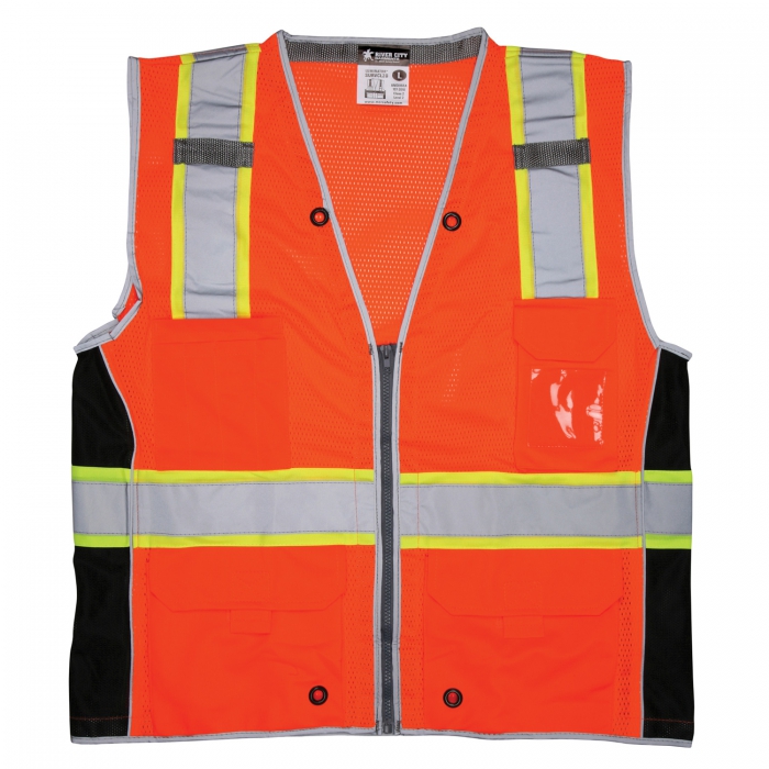 CHALECO MCR TIPO MINERO DE POLIESTER NARANJA ALTA VISIBILIDAD CLASE II CCINTA REFLEJANTE LIMAPLATA DE 3 TXL  image number null