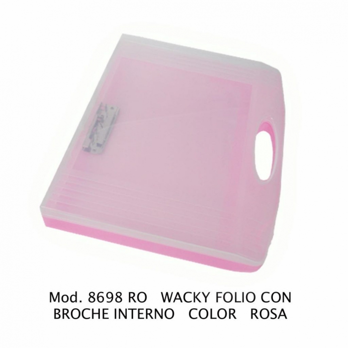 PORTAFOLIO SABLON 8698RO C BROCHE INTERNO TRANSPARENTE  ROSA TRASLÚCIDO  image number null
