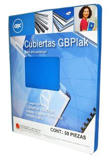 CUBIERTA PARA ENCUADERNAR GBC P3551 CARTA GBPLAK RAYADO AZUL C50  image number null