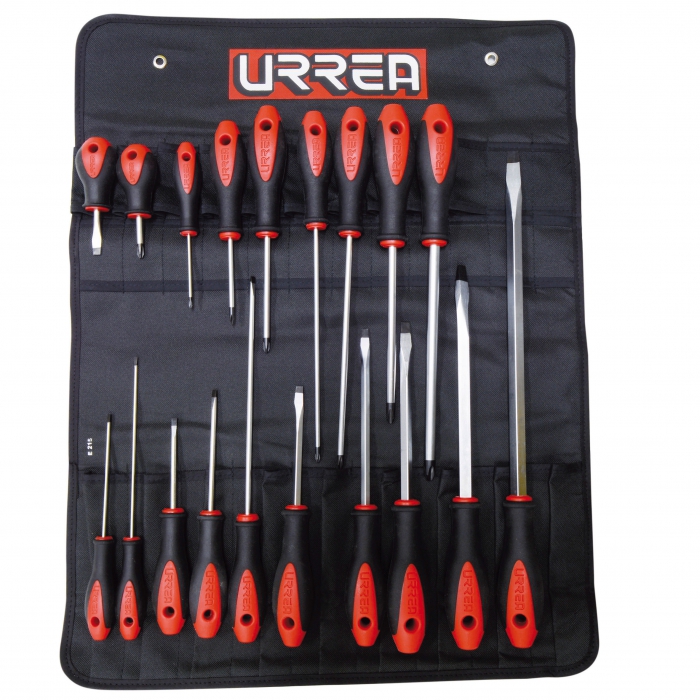 JUEGO URREA 8600E DE 19 DESTORNILLADORES BIMATERIAL COMBINADO  image number null