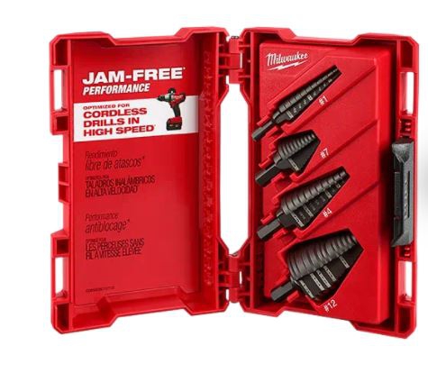 KIT DE BROCAS MILWAUKEE 48899223 ESCALONADAS DE ACERO ACABADO NEGRO C4 PZAS  image number null