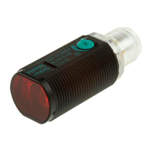 SENSOR FOTOELECTRICO PEPPERLFUCHS DE DETECCION DIRECTA CARCASA DE PLASTICO SALIDA DE LUZ DELANTERA RANGO DE DETECCION DE 200 MM LUZ ROJA CONECTOR M12  image number null