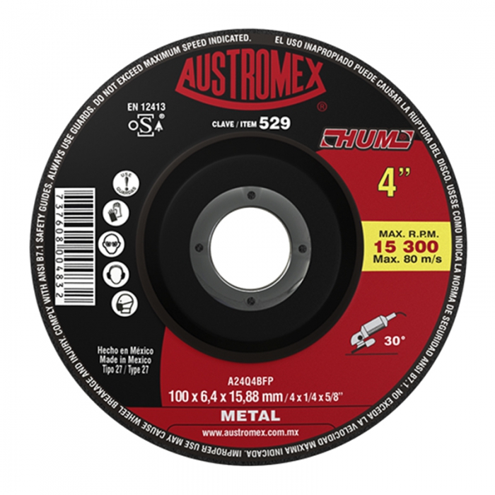 Disco de Desbaste Austromex 529 4in  image number null
