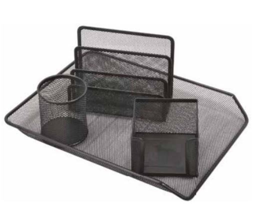 SET MAE ME4 DE ESCRITORIO DE MALLA 4 PZAS NEGRO  image number null