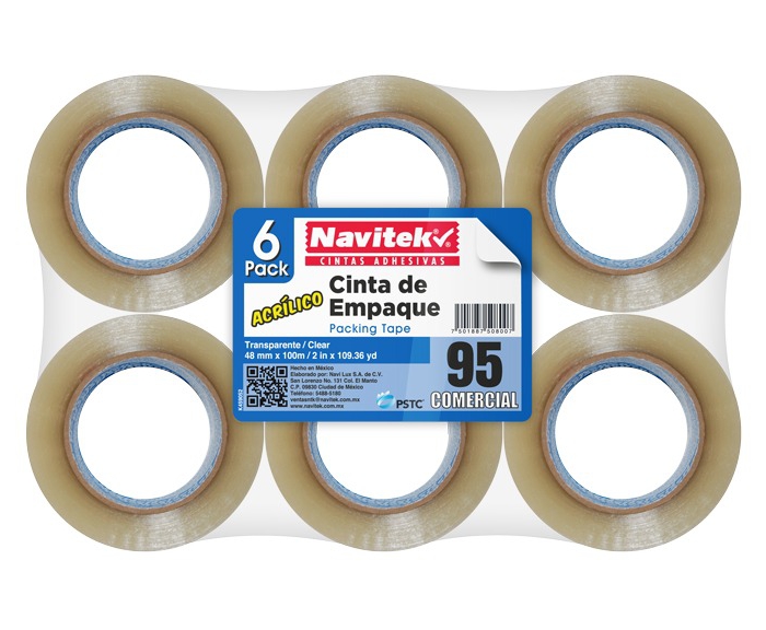 Cinta Navitek 95 Transparente de 48 Mm X 100 M CAdhesivo Acrilico Base Agua  image number null