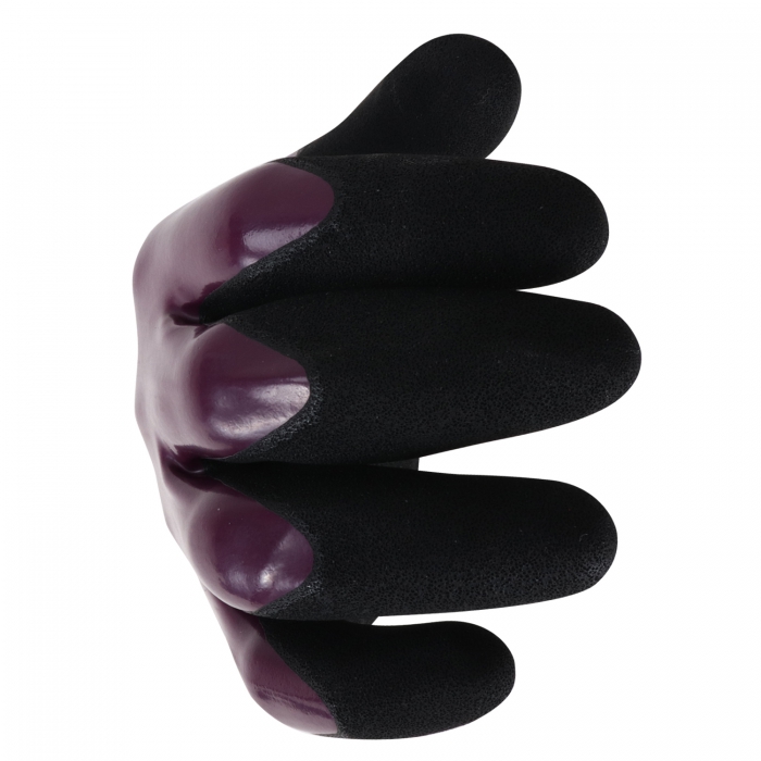 GUANTE ATG DE NITRILO MORADO CNYLON Y LICRA FORRO SIN COSTURA ANTI DERRAPANTE EN LA PALMA Y DEDOS TM  image number null