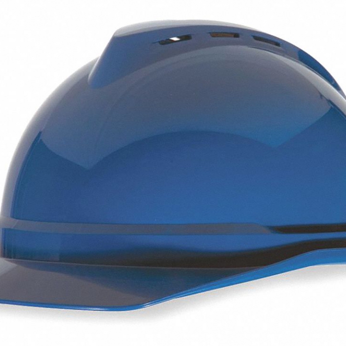 CASCO MSA VGARD 500 TIPO CACHUCHA DE HDPE AZUL VENTILADO SUSPENSION FASTRAC 4 PUNTOS  image number null