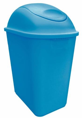 CESTO SABLON 8857AZ JUMBO DE PLASTICO AZUL SIN ASAS CON TAPA BALANCIN CAPACIDAD DE 26 L  image number null
