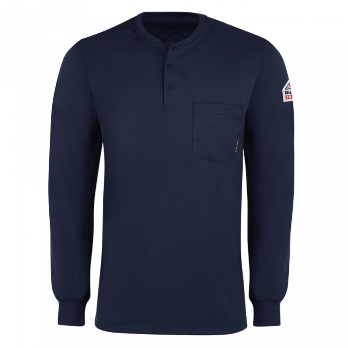 CAMISA BULWARK HENLEY EXCEL FR DE 7.25 OZ AZUL MARINO ARC RATING ATPV 8.9 CALCM2 TS  image number null