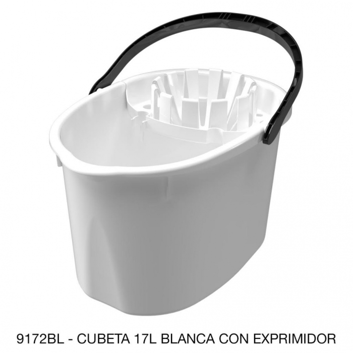 CUBETA SABLON 9172BL 17L CEXPRIMIDOR DE PLASTICO BLANCO  image number null