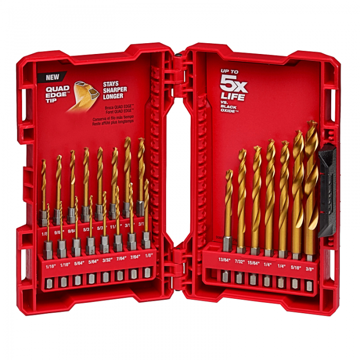 JUEGO MILWAUKEE 48894631 DE BROCAS DE TITANIO SHOCKWAVE 23 PIEZAS  image number null
