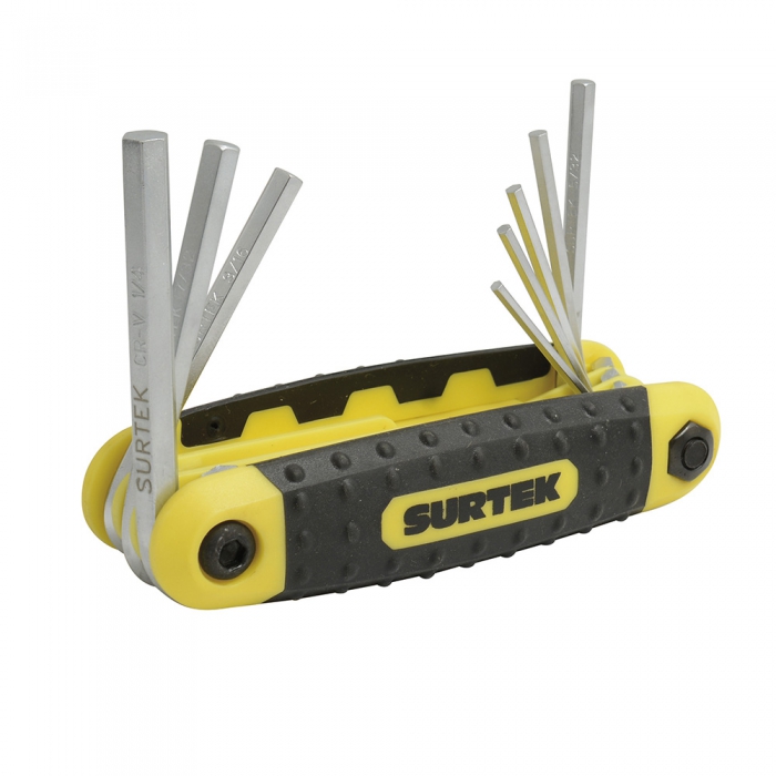 JUEGO SURTEK ALLFNX8 DE 8 LLAVES HEXAGONALES EN PULGADAS TIPO NAVAJA  image number null