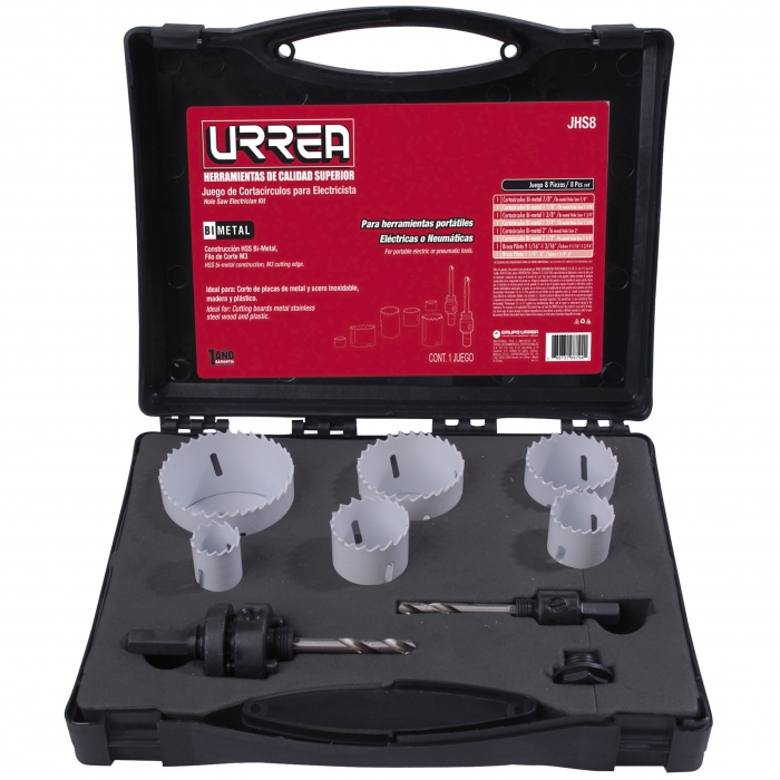 JUEGO URREA JHS8 DE 8 CORTACIRCULOS BIMETALICOS  image number null