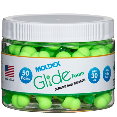 TAPON DESECHABLE MOLDEX GLIDE DE ESPUMA NRR 30 DB PQTE C50 PARES  image number null
