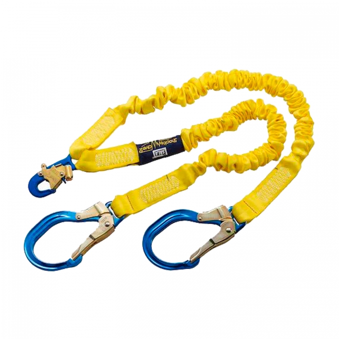 LINEA DE VIDA DBI SALA CON AMORTIGUADOR TIPO TUBULAR DE POLIESTER DOBLE BRAZO 6FT CON CONEXIÓN AL 100% CINTA ELASTICA Y GANCHOS DE SEGURIDAD EN LOS EXTREMOS DBI  image number null
